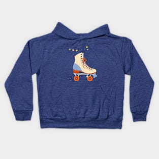 Retro Roller Skate with stars hearts magic Kids Hoodie